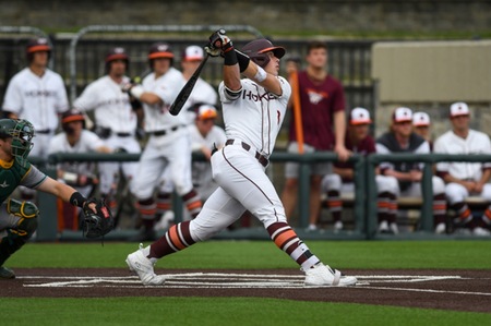 Carson Taylor at the plate for VT - Photo credit: Virginia Tech Athletics